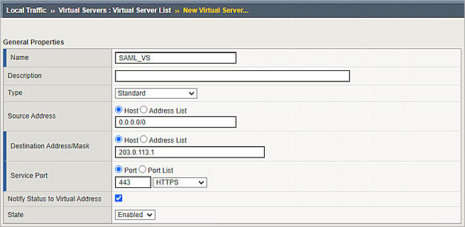 Screenshot of F5 Big-IP, Add Virtual Server 1